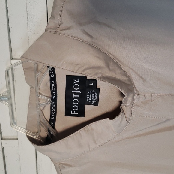 Footjoy taupe snap 1/2  button down packable mens golf vest size L - Picture 2 of 7